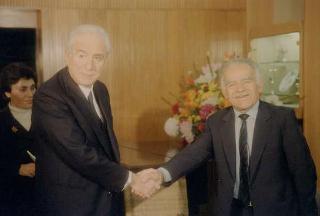 Il Presidente della Repubblica Francesco Cossiga durante il viaggio in Israele (18 - 21 dicembre 1987)