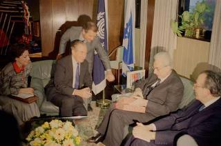 Il Presidente della Repubblica Francesco Cossiga durante il viaggio in Israele (18 - 21 dicembre 1987)