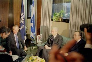 Il Presidente della Repubblica Francesco Cossiga durante il viaggio in Israele (18 - 21 dicembre 1987)