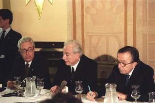 Il Presidente della Repubblica Francesco Cossiga durante il viaggio in Israele (18 - 21 dicembre 1987)