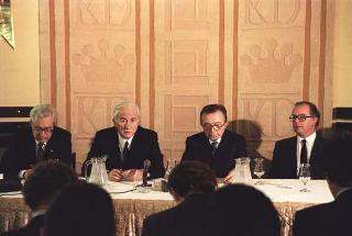 Il Presidente della Repubblica Francesco Cossiga durante il viaggio in Israele (18 - 21 dicembre 1987)