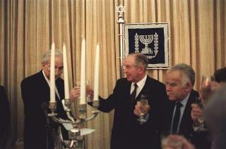 Il Presidente della Repubblica Francesco Cossiga durante il viaggio in Israele (18 - 21 dicembre 1987)