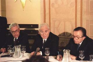 Il Presidente della Repubblica Francesco Cossiga durante il viaggio in Israele (18 - 21 dicembre 1987)