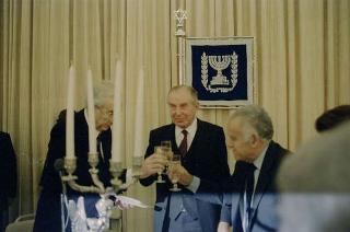 Il Presidente della Repubblica Francesco Cossiga durante il viaggio in Israele (18 - 21 dicembre 1987)