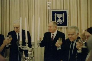 Il Presidente della Repubblica Francesco Cossiga durante il viaggio in Israele (18 - 21 dicembre 1987)