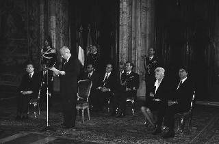 Presentazione degli auguri da parte del Corpo Diplomatico al Presidente della Repubblica Francesco Cossiga