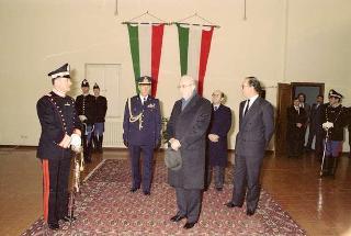 Visita del Presidente della Repubblica Francesco Cossiga alle Caserme dell'Ufficio Presidenziale della Polizia di Stato, del Nucleo Carabinieri Presidenziale e dei Carabinieri Guardie del Presidente della Repubblica