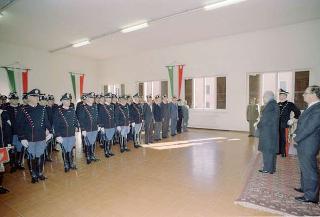 Visita del Presidente della Repubblica Francesco Cossiga alle Caserme dell'Ufficio Presidenziale della Polizia di Stato, del Nucleo Carabinieri Presidenziale e dei Carabinieri Guardie del Presidente della Repubblica