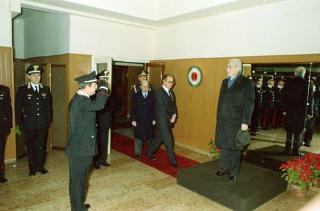 Visita del Presidente della Repubblica Francesco Cossiga alle Caserme dell'Ufficio Presidenziale della Polizia di Stato, del Nucleo Carabinieri Presidenziale e dei Carabinieri Guardie del Presidente della Repubblica