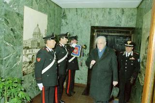 Visita del Presidente della Repubblica Francesco Cossiga alle Caserme dell'Ufficio Presidenziale della Polizia di Stato, del Nucleo Carabinieri Presidenziale e dei Carabinieri Guardie del Presidente della Repubblica