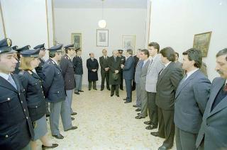 Visita del Presidente della Repubblica Francesco Cossiga alle Caserme dell'Ufficio Presidenziale della Polizia di Stato, del Nucleo Carabinieri Presidenziale e dei Carabinieri Guardie del Presidente della Repubblica