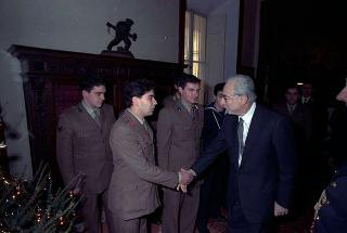 Visita del Presidente della Repubblica Francesco Cossiga alle Caserme dell'Ufficio Presidenziale della Polizia di Stato, del Nucleo Carabinieri Presidenziale e dei Carabinieri Guardie del Presidente della Repubblica