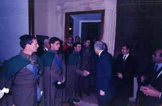 Visita del Presidente della Repubblica Francesco Cossiga alle Caserme dell'Ufficio Presidenziale della Polizia di Stato, del Nucleo Carabinieri Presidenziale e dei Carabinieri Guardie del Presidente della Repubblica