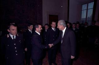 Visita del Presidente della Repubblica Francesco Cossiga alle Caserme dell'Ufficio Presidenziale della Polizia di Stato, del Nucleo Carabinieri Presidenziale e dei Carabinieri Guardie del Presidente della Repubblica