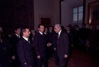 Visita del Presidente della Repubblica Francesco Cossiga alle Caserme dell'Ufficio Presidenziale della Polizia di Stato, del Nucleo Carabinieri Presidenziale e dei Carabinieri Guardie del Presidente della Repubblica