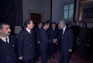 Visita del Presidente della Repubblica Francesco Cossiga alle Caserme dell'Ufficio Presidenziale della Polizia di Stato, del Nucleo Carabinieri Presidenziale e dei Carabinieri Guardie del Presidente della Repubblica