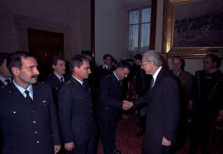 Visita del Presidente della Repubblica Francesco Cossiga alle Caserme dell'Ufficio Presidenziale della Polizia di Stato, del Nucleo Carabinieri Presidenziale e dei Carabinieri Guardie del Presidente della Repubblica
