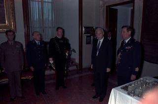 Visita del Presidente della Repubblica Francesco Cossiga alle Caserme dell'Ufficio Presidenziale della Polizia di Stato, del Nucleo Carabinieri Presidenziale e dei Carabinieri Guardie del Presidente della Repubblica