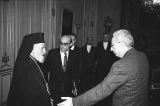 Incontro del Presidente della Repubblica Francesco Cossiga con Sua Beatitudine Maximos V, Patriarca Greco Melchita Cattolico di Gerusalemme