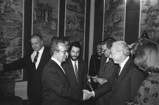 Incontro del Presidente della Repubblica Francesco Cossiga con  Branko Mikulic, primo ministro della Repubblica Socialista Federativa di Jugoslavia