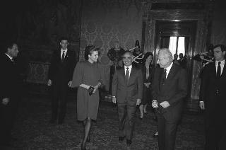 Colloquio e successiva colazione con le LL.MM. Re Hussein I e la regina Noor del Regno Hascemita di Giordania