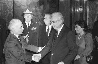Colloquio e successiva colazione con le LL.MM. Re Hussein I e la regina Noor del Regno Hascemita di Giordania
