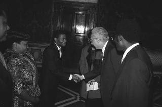 Nissai Vejjajiva, nuovo ambasciatore del Regno di Thailandia; Hamid Abutalebi, nuovo ambasciatore della Repubblica Islamica dell'Iran; Joseph Tchicaya, nuovo ambasciatore della Repubblica Popolare del Congo; Ernest Sipho Mpofu, nuovo ambasciatore della Repubblica del Botswana