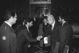 Nissai Vejjajiva, nuovo ambasciatore del Regno di Thailandia; Hamid Abutalebi, nuovo ambasciatore della Repubblica Islamica dell'Iran; Joseph Tchicaya, nuovo ambasciatore della Repubblica Popolare del Congo; Ernest Sipho Mpofu, nuovo ambasciatore della Repubblica del Botswana
