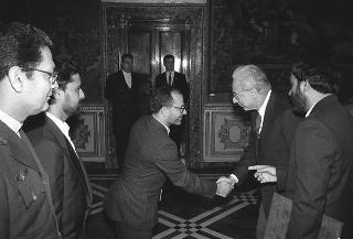 Nissai Vejjajiva, nuovo ambasciatore del Regno di Thailandia; Hamid Abutalebi, nuovo ambasciatore della Repubblica Islamica dell'Iran; Joseph Tchicaya, nuovo ambasciatore della Repubblica Popolare del Congo; Ernest Sipho Mpofu, nuovo ambasciatore della Repubblica del Botswana