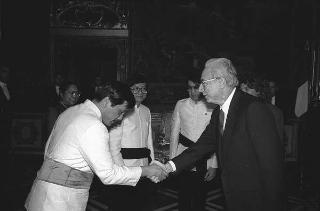Nissai Vejjajiva, nuovo ambasciatore del Regno di Thailandia; Hamid Abutalebi, nuovo ambasciatore della Repubblica Islamica dell'Iran; Joseph Tchicaya, nuovo ambasciatore della Repubblica Popolare del Congo; Ernest Sipho Mpofu, nuovo ambasciatore della Repubblica del Botswana