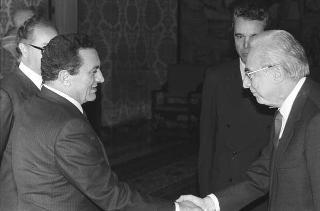 Colloquio e successiva colazione in onore del Presidente della Repubblica Araba d'Egitto e della Signora Mubarak