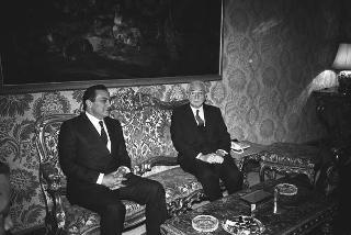 Colloquio e successiva colazione in onore del Presidente della Repubblica Araba d'Egitto e della Signora Mubarak