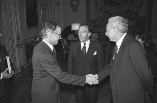 Il Presidente della Repubblica Francesco Cossiga riceve in udienza Marcelino Oreja, Segretario generale del Consiglio d'Europa