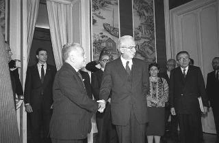 Incontro del Presidente della Repubblica Francesco Cossiga con Yitzhak Shamir, primo ministro d'Israele
