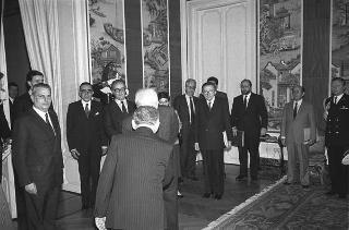 Incontro del Presidente della Repubblica Francesco Cossiga con Yitzhak Shamir, primo ministro d'Israele