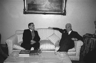 Incontro del Presidente della Repubblica Francesco Cossiga con Antonio Pizzinato, segretario generale della CGIL, con il segretario generale aggiunto Ottaviano Del Turco e una delegazione della Confederazione, per presentare il volume celebrativo dell'80° anniversario della CGIL