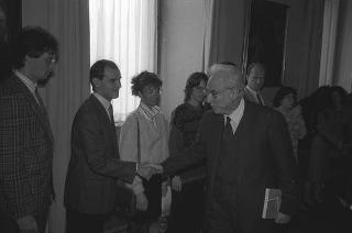 Il Presidente della Repubblica Francesco Cossiga incontra Paolo Armaroli, docente di diritto parlamentare all'Università di Genova