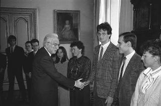 Il Presidente della Repubblica Francesco Cossiga incontra Paolo Armaroli, docente di diritto parlamentare all'Università di Genova
