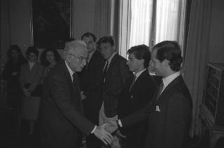 Il Presidente della Repubblica Francesco Cossiga incontra Paolo Armaroli, docente di diritto parlamentare all'Università di Genova