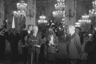Il Presidente della Repubblica Francesco Cossiga incontra Herbert Schambeck, presidente del Consiglio Federale della Repubblica d'Austria, con una delegazione di parlamentari