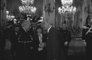 Il Presidente della Repubblica Francesco Cossiga incontra Herbert Schambeck, presidente del Consiglio Federale della Repubblica d'Austria, con una delegazione di parlamentari