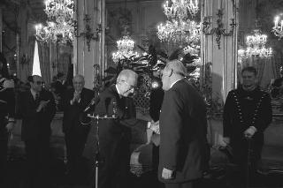 Il Presidente della Repubblica Francesco Cossiga incontra Herbert Schambeck, presidente del Consiglio Federale della Repubblica d'Austria, con una delegazione di parlamentari