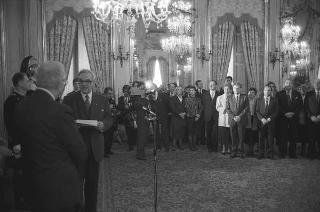 Il Presidente della Repubblica Francesco Cossiga incontra Herbert Schambeck, presidente del Consiglio Federale della Repubblica d'Austria, con una delegazione di parlamentari