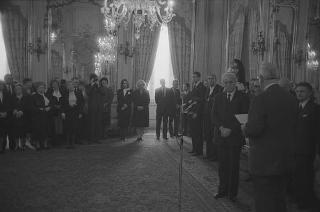 Il Presidente della Repubblica Francesco Cossiga incontra Herbert Schambeck, presidente del Consiglio Federale della Repubblica d'Austria, con una delegazione di parlamentari