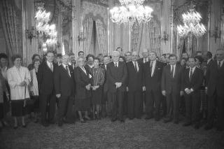 Il Presidente della Repubblica Francesco Cossiga incontra Herbert Schambeck, presidente del Consiglio Federale della Repubblica d'Austria, con una delegazione di parlamentari