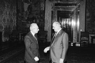 Incontro del Presidente della Repubblica Francesco Cossiga con il Cancelliere Helmut Kohl, della Repubblica Federale di Germania
