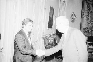 Il Presidente della Repubblica Francesco Cossiga incontra Achille Occhetto, nuovo segretario del Partito Comunista Italiano