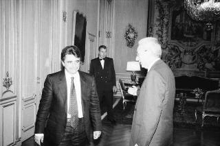 Il Presidente della Repubblica Francesco Cossiga incontra Achille Occhetto, nuovo segretario del Partito Comunista Italiano