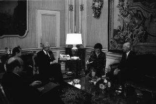 Udienza del Presidente della Repubblica Francesco Cossiga con James Ingram, direttore esecutivo del Programma Alimentare Mondiale