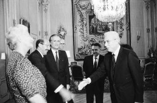 Incontro del Presidente della Repubblica Francesco Cossiga con il Ministro degli Affari Esteri della Repubblica Algerina Democratica e Popolare, Ahmed Taleb Ibrahini, ministro degli affari esteri di Algeria